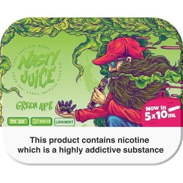 Green Ape 3mg E-Liquid by Nasty Juice 5 x 10ml Multipack