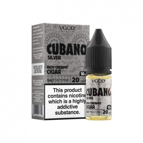 Cubano Silver 20mg Nic Salt E-Liquid by VGOD 10ml